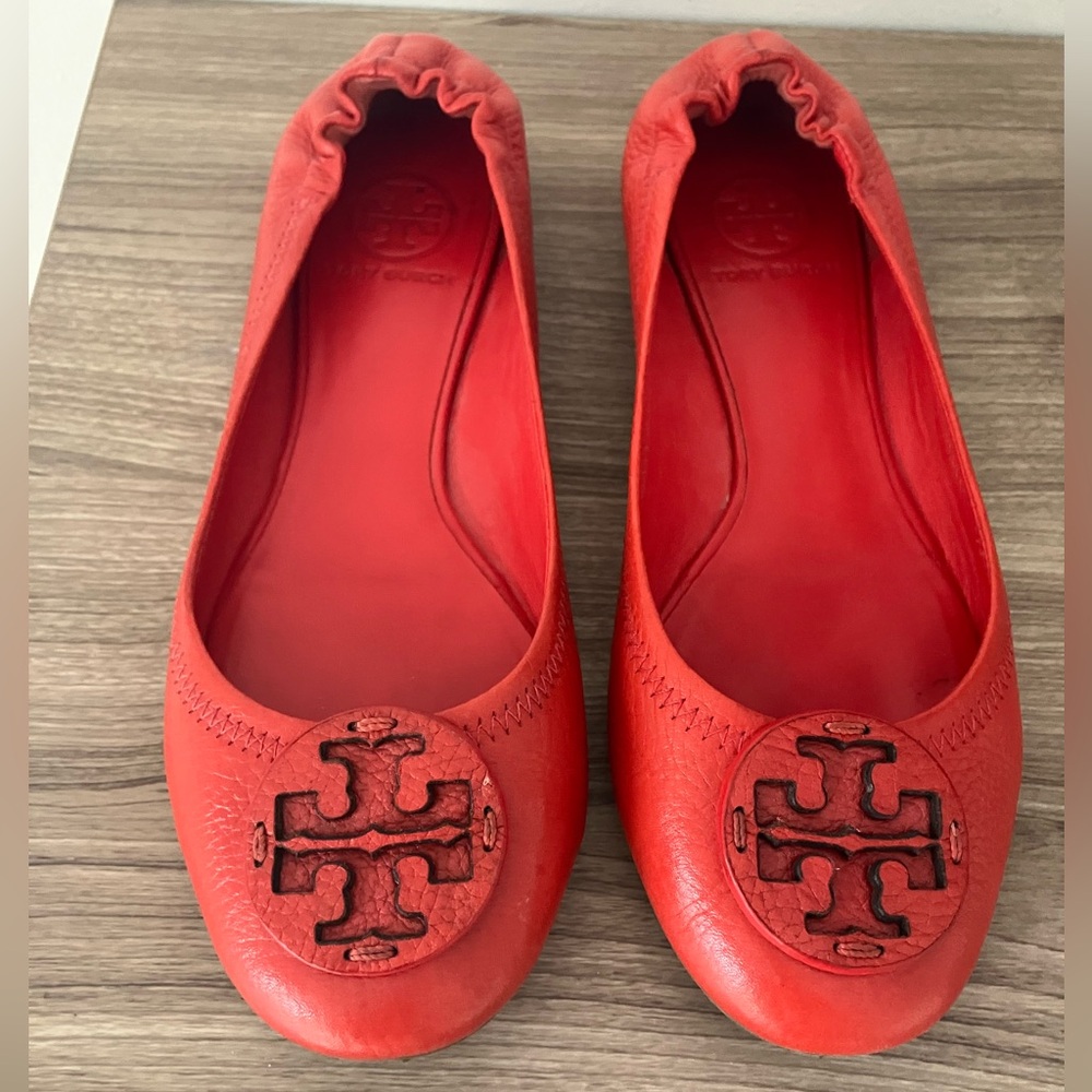 Tory Burch Vibrant Red Flats